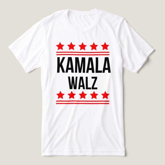 Kamala Harris And Tim Walz Tri-Blend Shirt (Design Front)