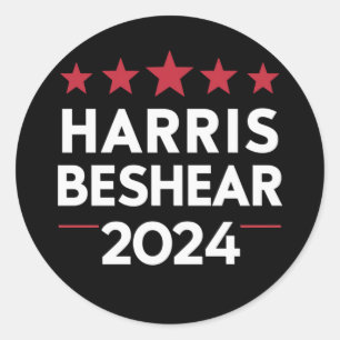 Kamala Harris Andy Beshear 2024 Harris Beshear 202 Classic Round Sticker