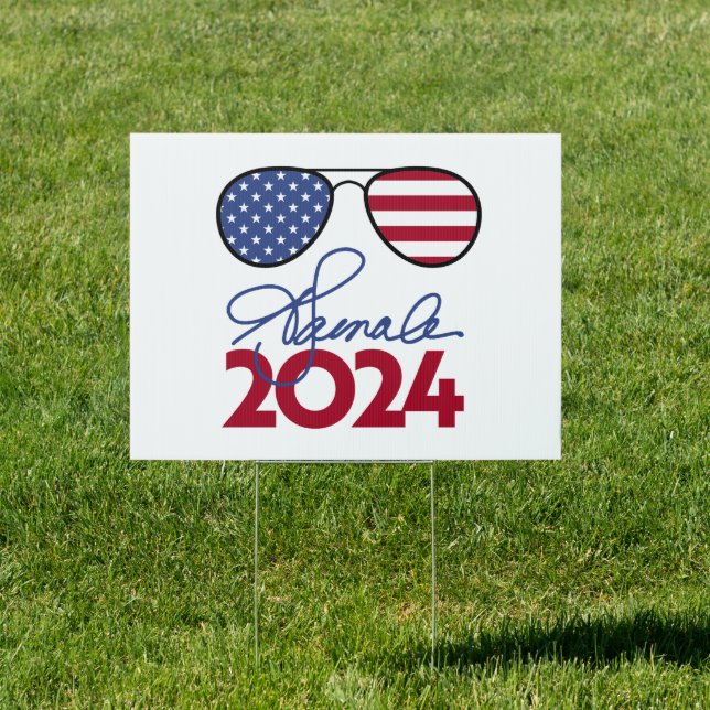 Kamala Harris Aviator Flag Sign (Insitu)