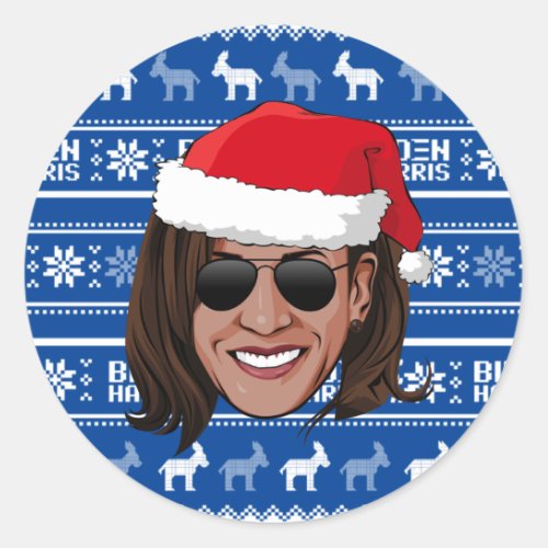 Kamala Harris Aviators Holiday Classic Round Sticker