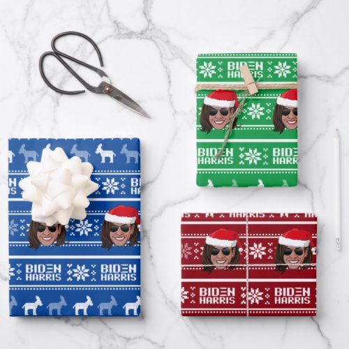 Kamala Harris Aviators Holiday Wrapping Paper Sheets