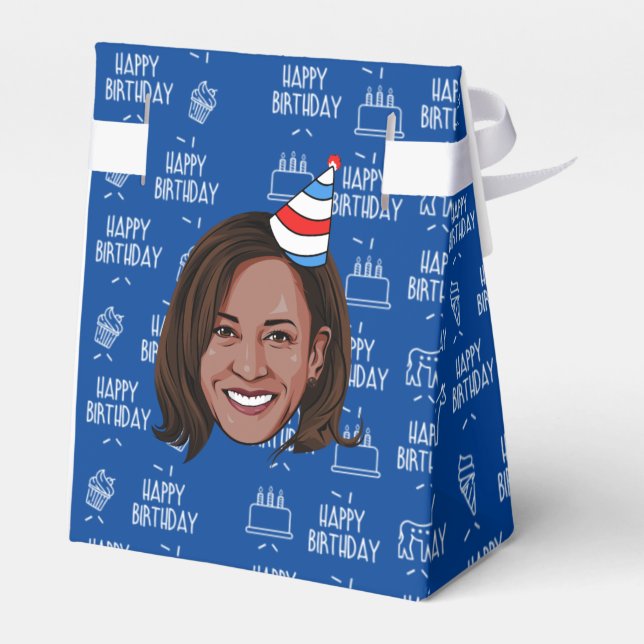 KAMALA HARRIS Birthday Favor Boxes (Back Side)