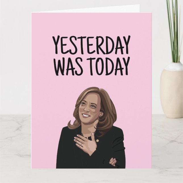 KAMALA HARRIS BIRTHDAY FUNNY GREETING CARD (Front)