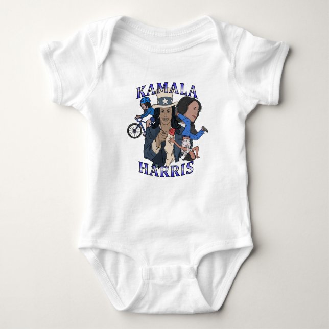 Kamala Harris Bootleg Rap Style Election Baby Bodysuit (Front)