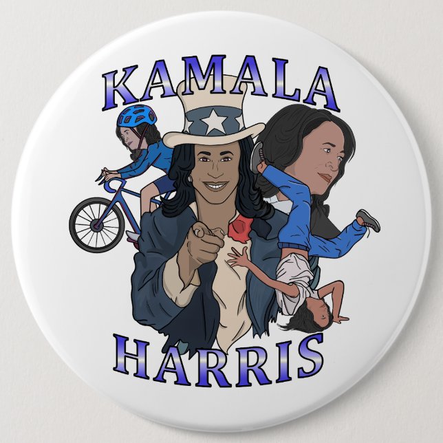 Kamala Harris Bootleg Rap Style Election Button (Front)