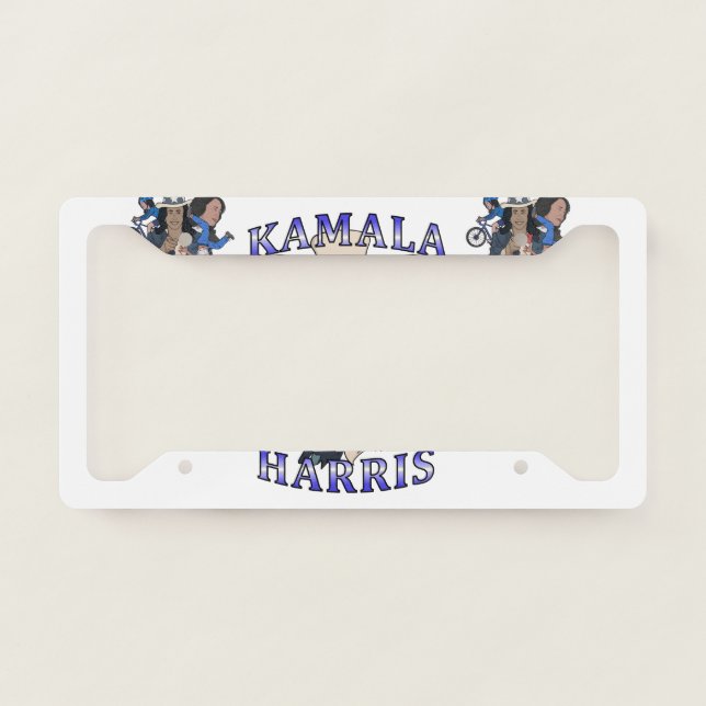 Kamala Harris Bootleg Rap Style Election License Plate Frame (Front)