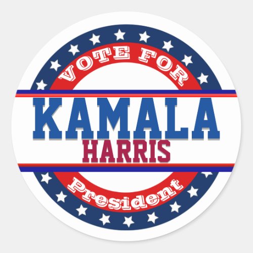 Kamala Harris _ Campaign Election Template Classic Round Sticker