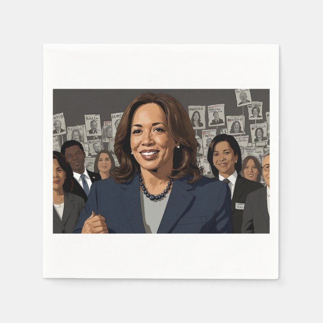 Kamala Harris Cartoon Napkins (Front)