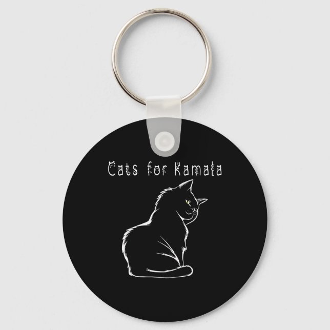 Kamala Harris Cat Funny  Keychain (Front)