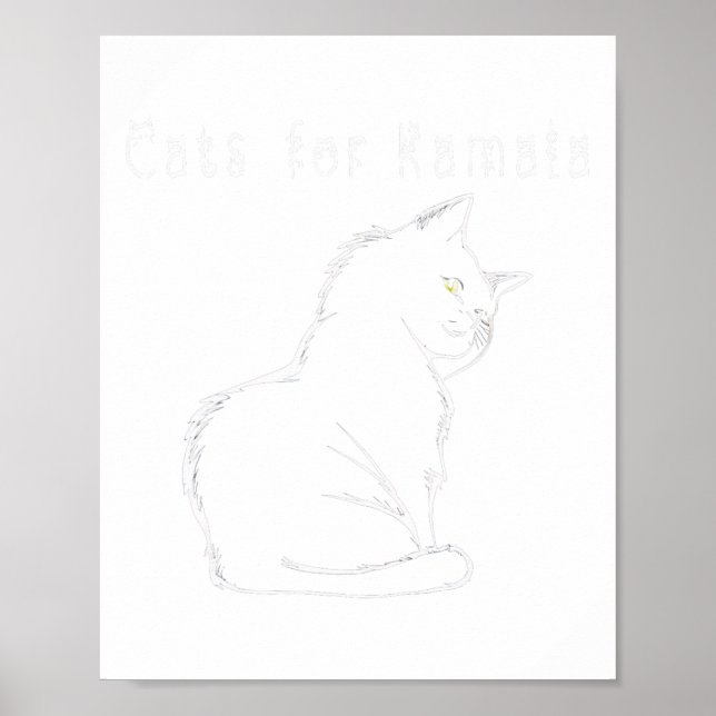 Kamala Harris Cat Funny  Poster (Front)