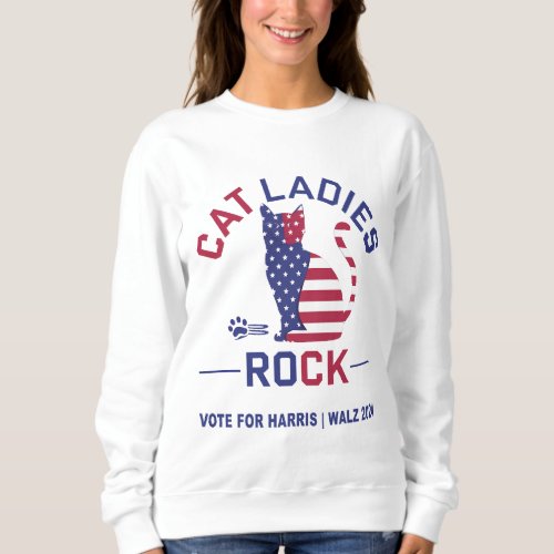 KAMALA HARRIS CAT LADIES ROCK Womens Sweatshirt