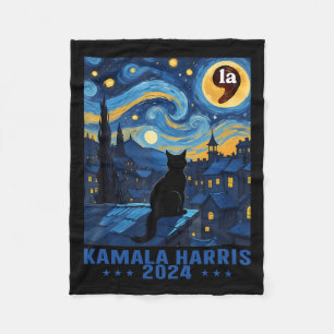Kamala Harris Cat Lady Funny Fleece Blanket