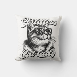 kamala harris cat lady  throw pillow