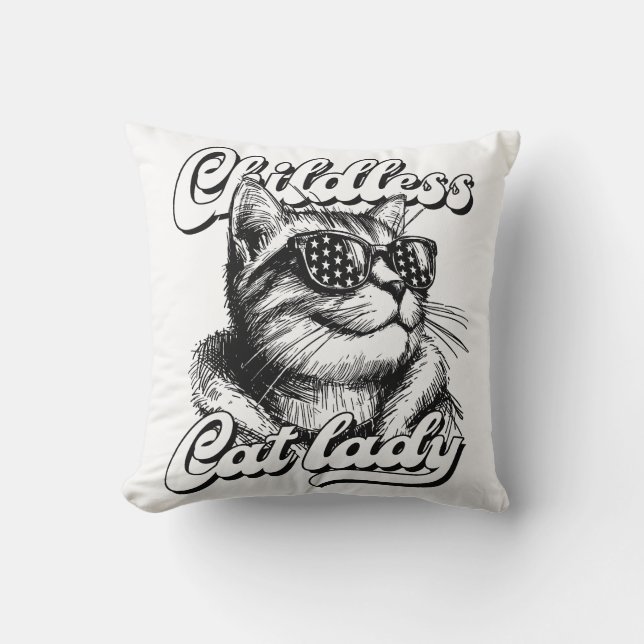 kamala harris cat lady  throw pillow (Front)