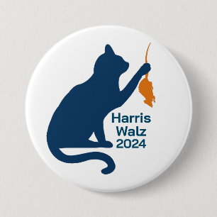 Kamala Harris Cat w Orange Rat  Button