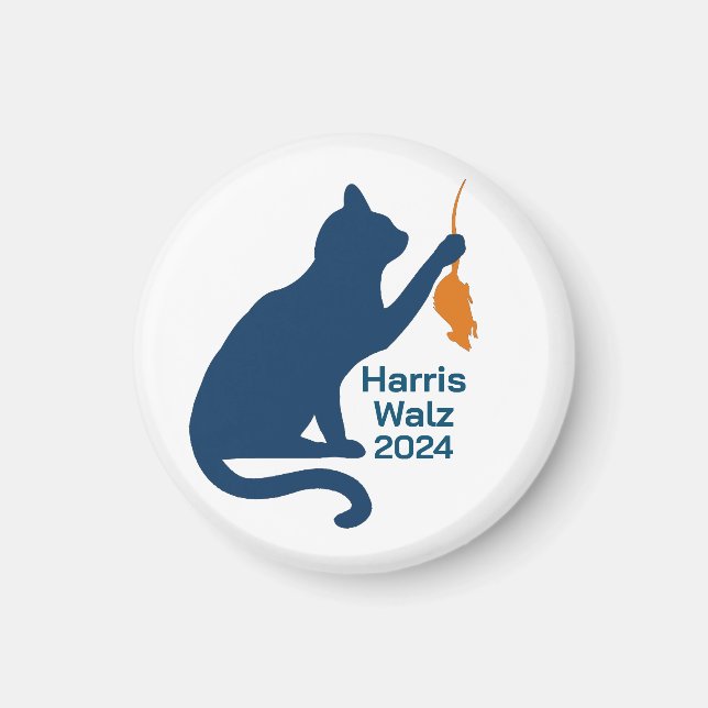 Kamala Harris Cat w Orange Rat  Magnet (Front)