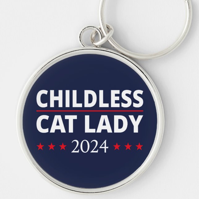 Kamala Harris - Childless Cat Lady 2024 III Keychain (Front)