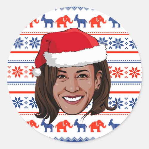 Kamala Harris Christmas Classic Round Sticker