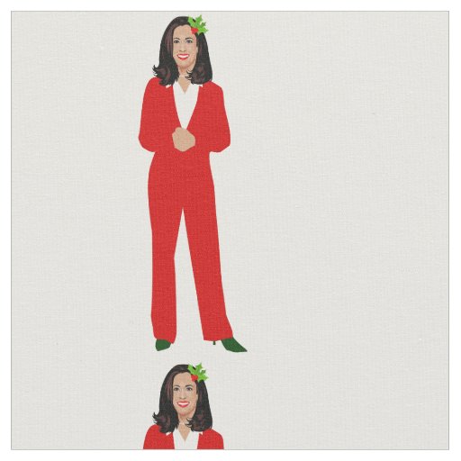 kamala harris christmas holly fabric