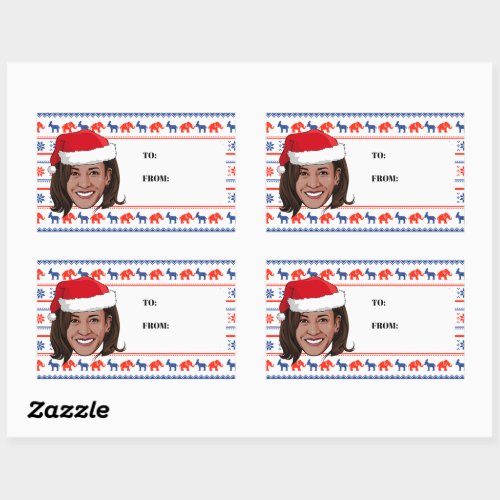 Kamala Harris Christmas Rectangular Sticker