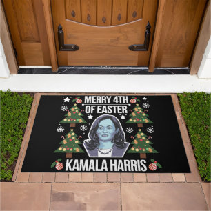 Kamala Harris Christmas Santa Merry 4th Of Easter Doormat