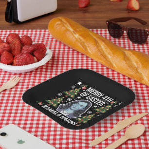Kamala Harris Christmas Santa Merry 4th Of Easter Paper Plates