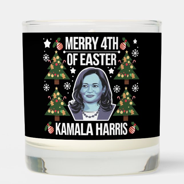 Kamala Harris Christmas Santa Merry 4th Of Easter Scented Candle (Front)