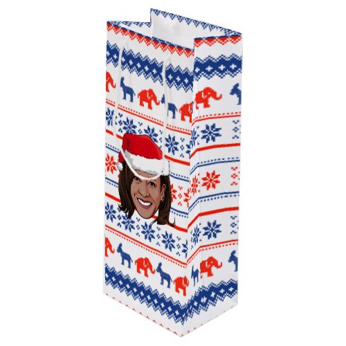 Kamala Harris Christmas Wine Gift Bag