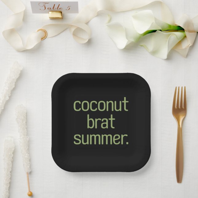 Kamala Harris Coconut Brat Summer 2024  Paper Plates (Wedding)