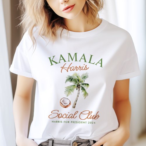 Kamala Harris Coconut Tree Social Club T_Shirt