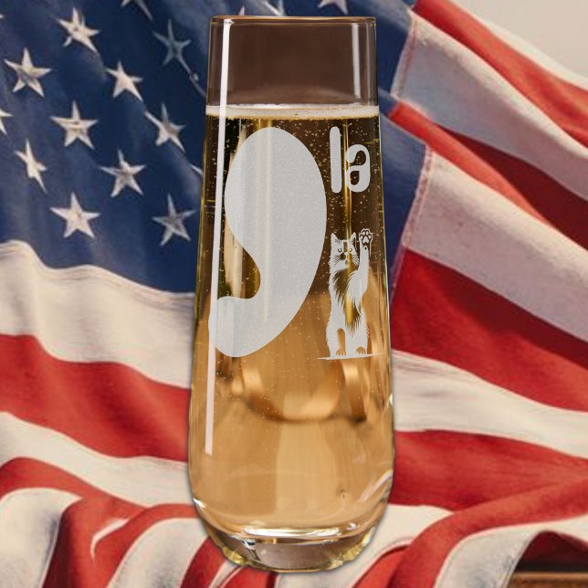 Kamala Harris ‘Comma-la’ Childless Cat Lady Feline Stemless Champagne Flute (Creator Uploaded)