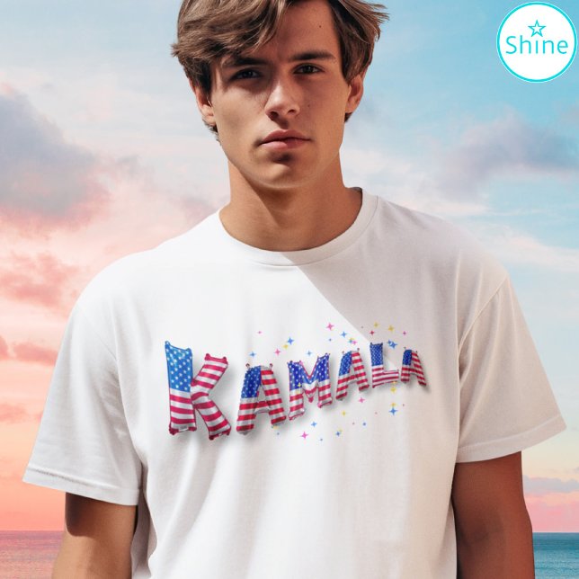 Kamala Harris Cute American Flag Balloon Alphabets T-Shirt (Creator Uploaded)