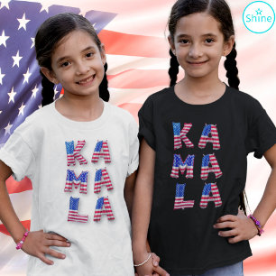 Kamala Harris Cute American Flag Balloon Alphabets T-Shirt