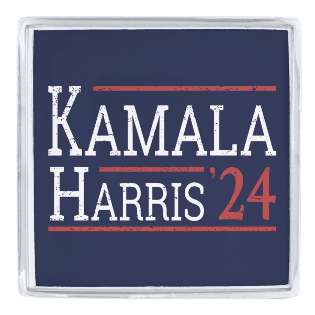 Kamala Harris Election 2024 I Silver Finish Lapel Pin (Front)