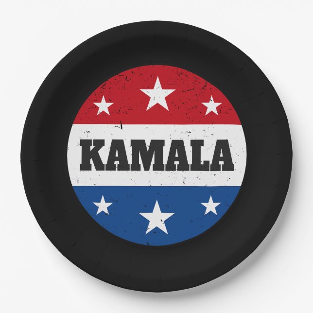 Kamala Harris Election 2024 V Paper Plates (Front)