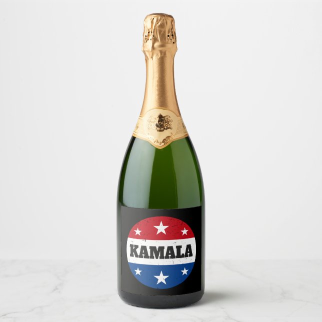 Kamala Harris Election 2024 V Sparkling Wine Label (Front)