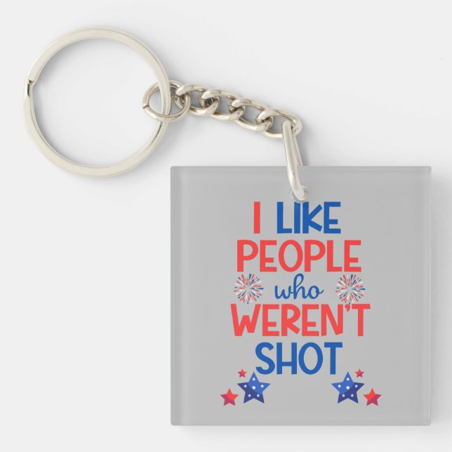 Kamala Harris Election Funny Anti-Trump Red & Blue Keychain (Front)