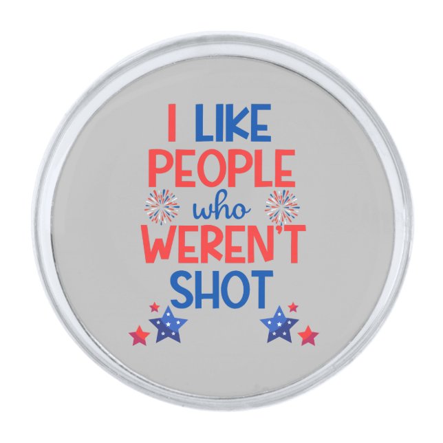 Kamala Harris Election Funny Anti-Trump Red & Blue Silver Finish Lapel Pin (Front)