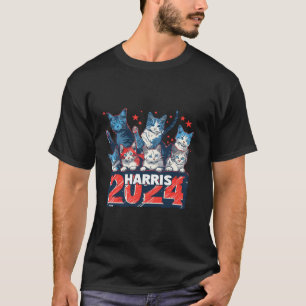 Kamala Harris Election Sneakers 2024 President Cat T-Shirt