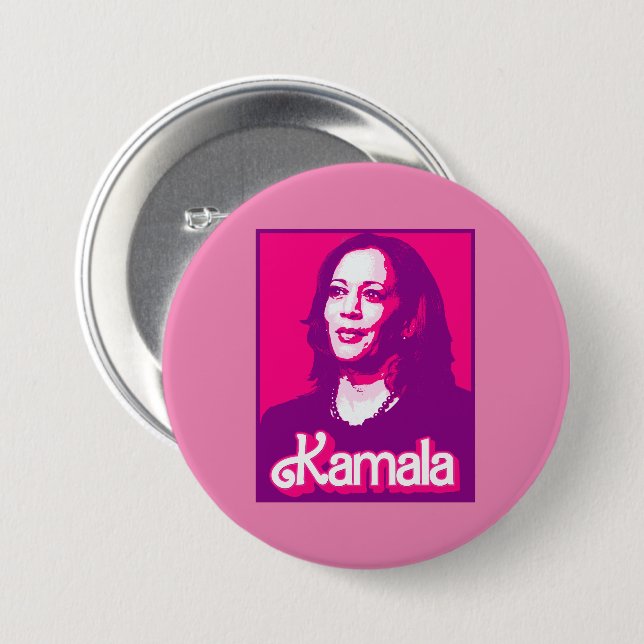 Kamala Harris Fan Pink Button (Front & Back)