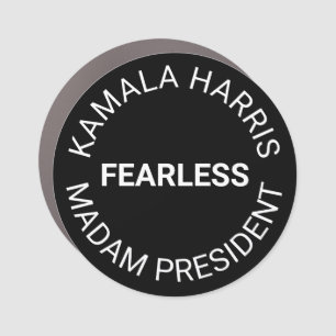 Kamala Harris Fearless Madam President black Car Magnet