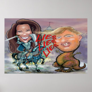 Kamala Harris Fending off Beast of Lies Poster