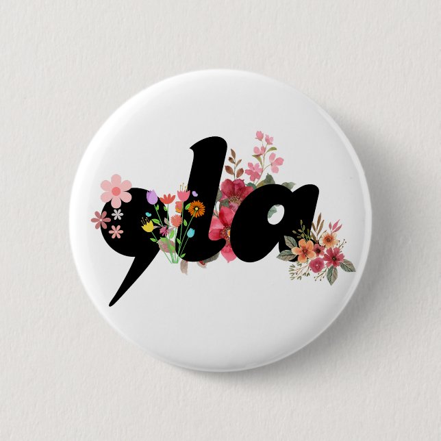 Kamala Harris Flowers - Trendy Comma la Floral Button (Front)