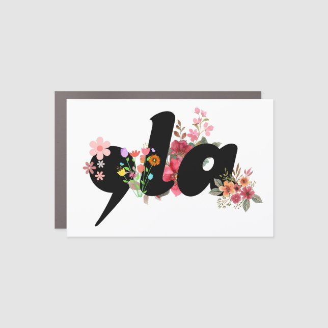 Kamala Harris Flowers - Trendy Comma la Floral Car Magnet (Front)