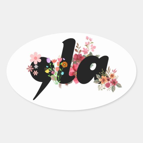 Kamala Harris Flowers _ Trendy Comma la Floral Oval Sticker