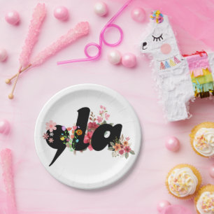 Kamala Harris Flowers - Trendy Comma la Floral Paper Plates