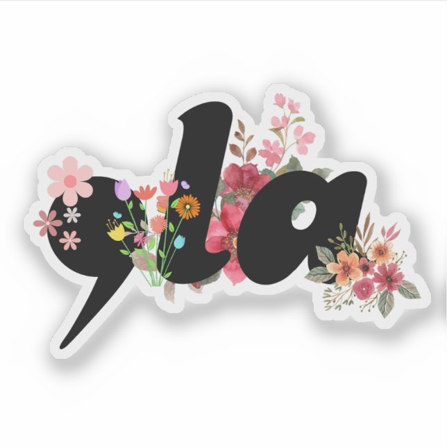 Kamala Harris Flowers - Trendy Comma la Floral Sticker (Front)