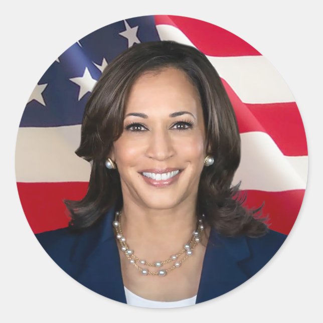 Kamala Harris for America Classic Round Sticker (Front)