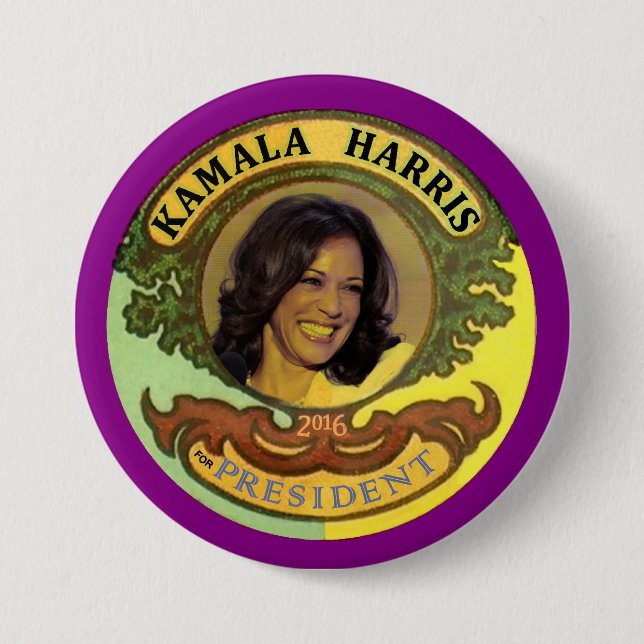Kamala Harris for President 2016 Button (Front)