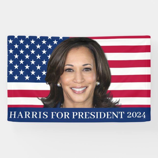 Kamala Harris For President 2024 Banner (Horizontal)